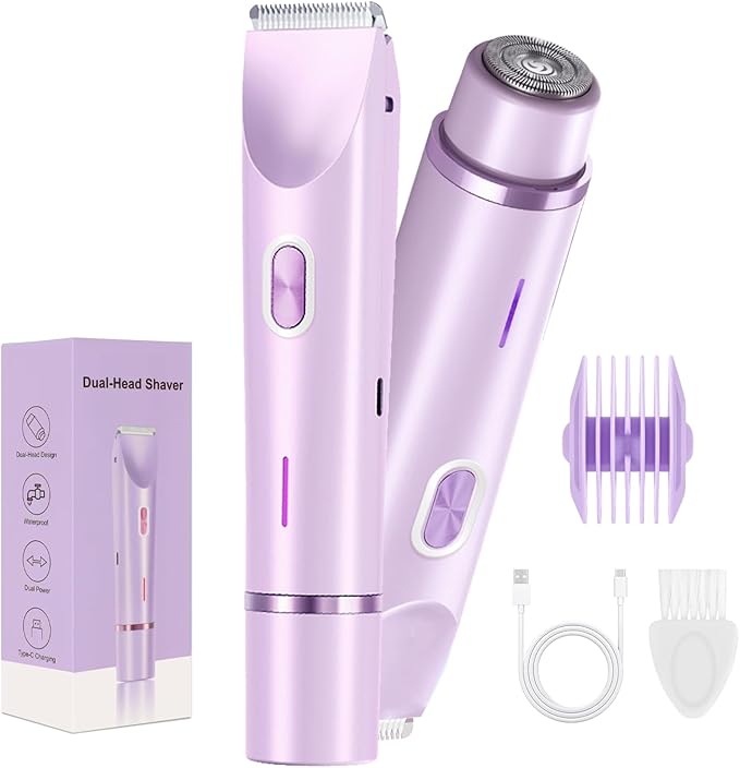 Dual Head Bikini Trimmer for Women-Painless & Waterproof Remover