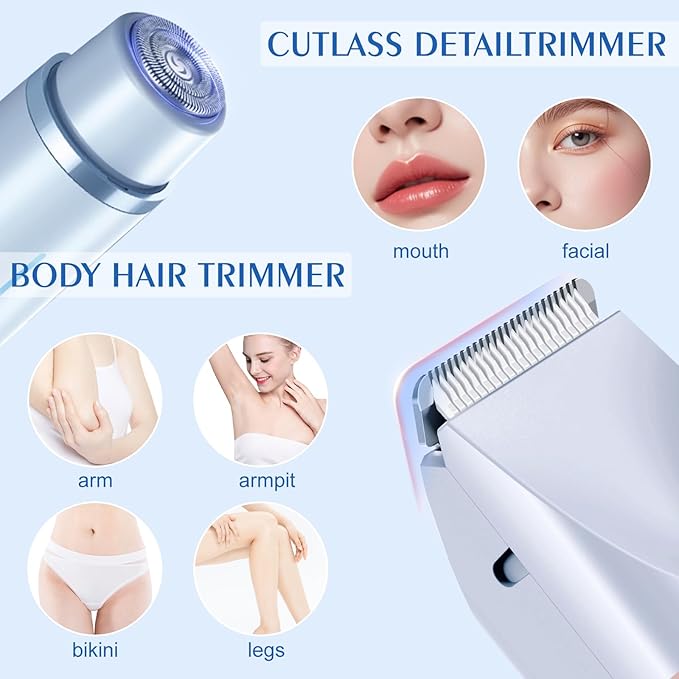Dual Head Bikini Trimmer for Women-Painless & Waterproof Remover