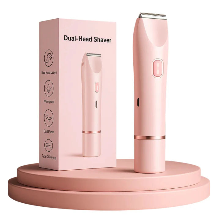 Dual Head Bikini Trimmer for Women, painless and waterproof electric hair remover, ideal for precise grooming.